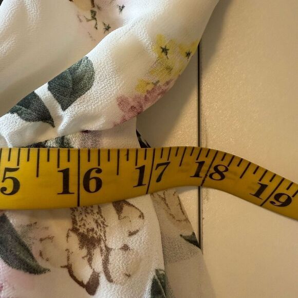 Torrid Floral Chiffon Empire Waist, Asymmetric Hem Dress Size 1X Soft Girl - Picture 12 of 14